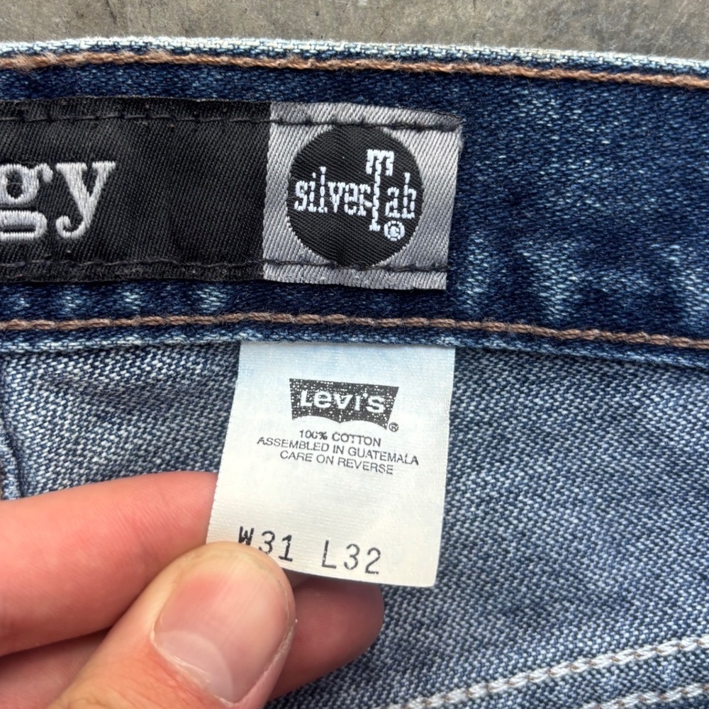 Vintage Y2K Levi's Silver Tab Baggy Dark Wash Denim Jeans - Picture 3 of 11